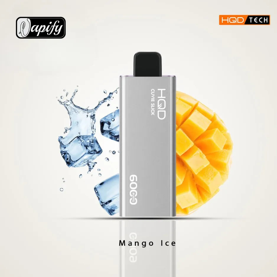 Mango Ice  - HQD Cuvie Slick 6000 Puffs Disposable Vape 2% Nicotine in Dubai, UAE