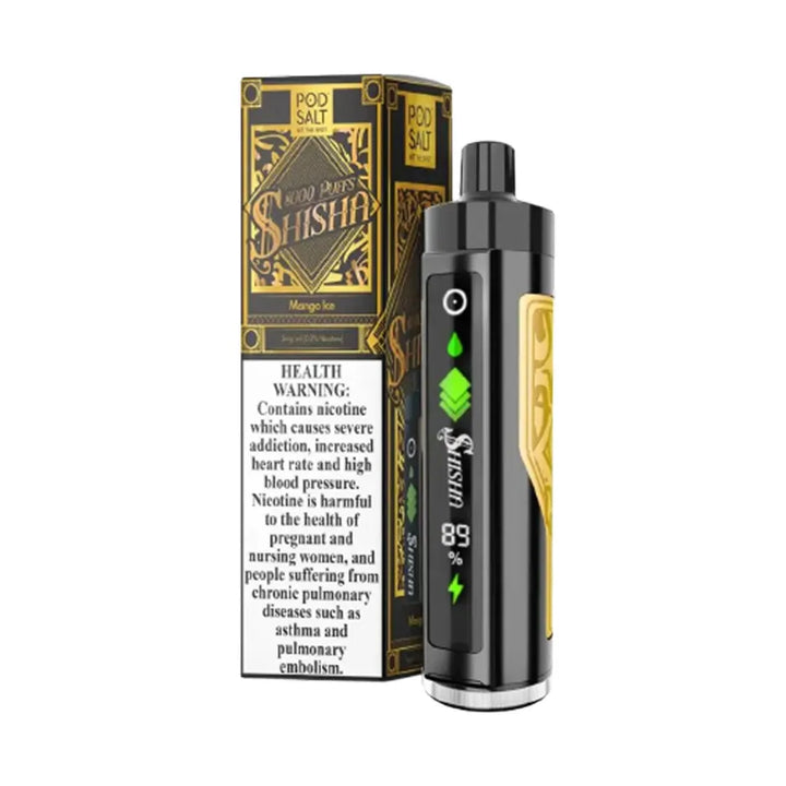 Mango Ice  - Pod Salt Shisha 8000 Puffs Disposable Vape in Dubai, UAE