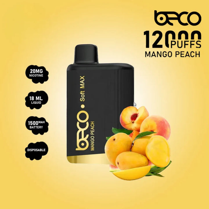 Mango Peach  - Beco Soft Max 12000 Puffs Disposable Vape in Dubai, UAE