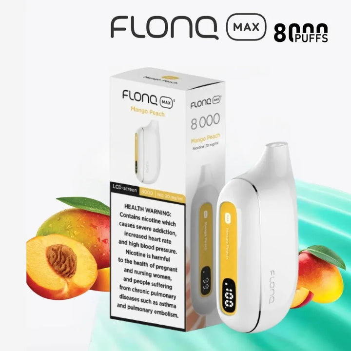 Mango Peach - Flonq Max S 8000 Puffs Disposable Vape 20mg Nicotine in Dubai, UAE