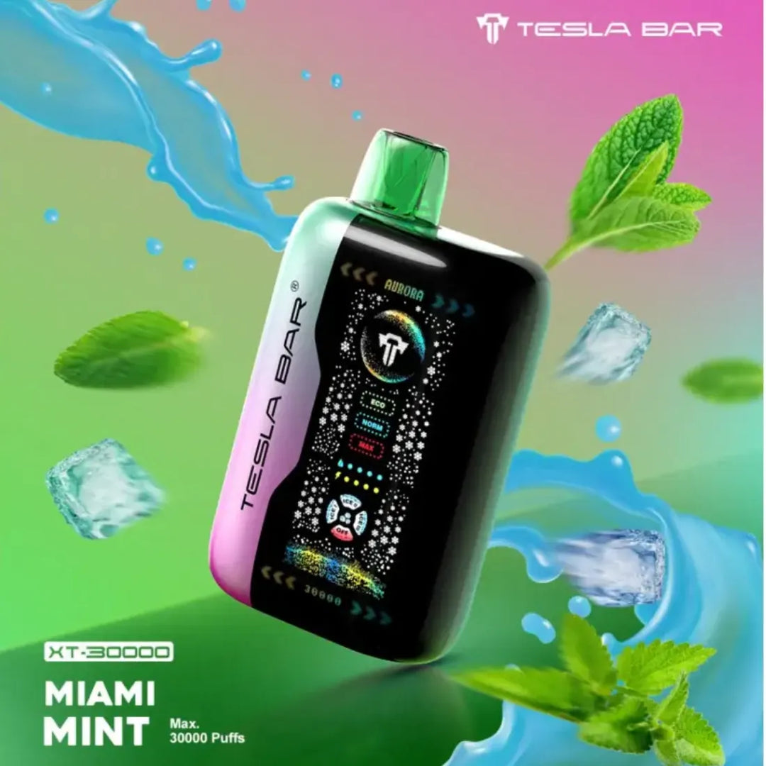 Miami Mint  - Tesla Bar XT 30000 Puff Disposable Vape 2% Nicotine in Dubai, UAE
