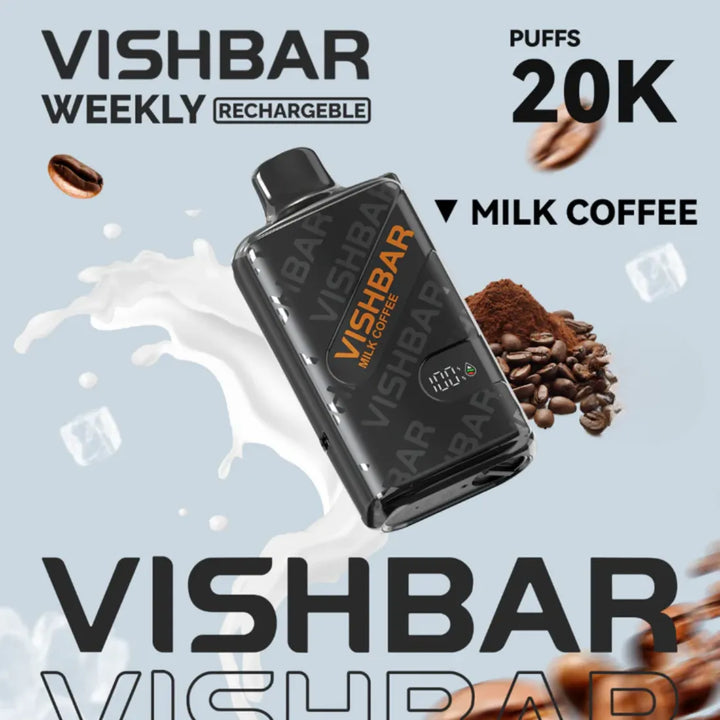 Milk Coffee - VISHBAR Weekly 20000 Puffs Disposable Rechargeable Vape in Dubai, UAE