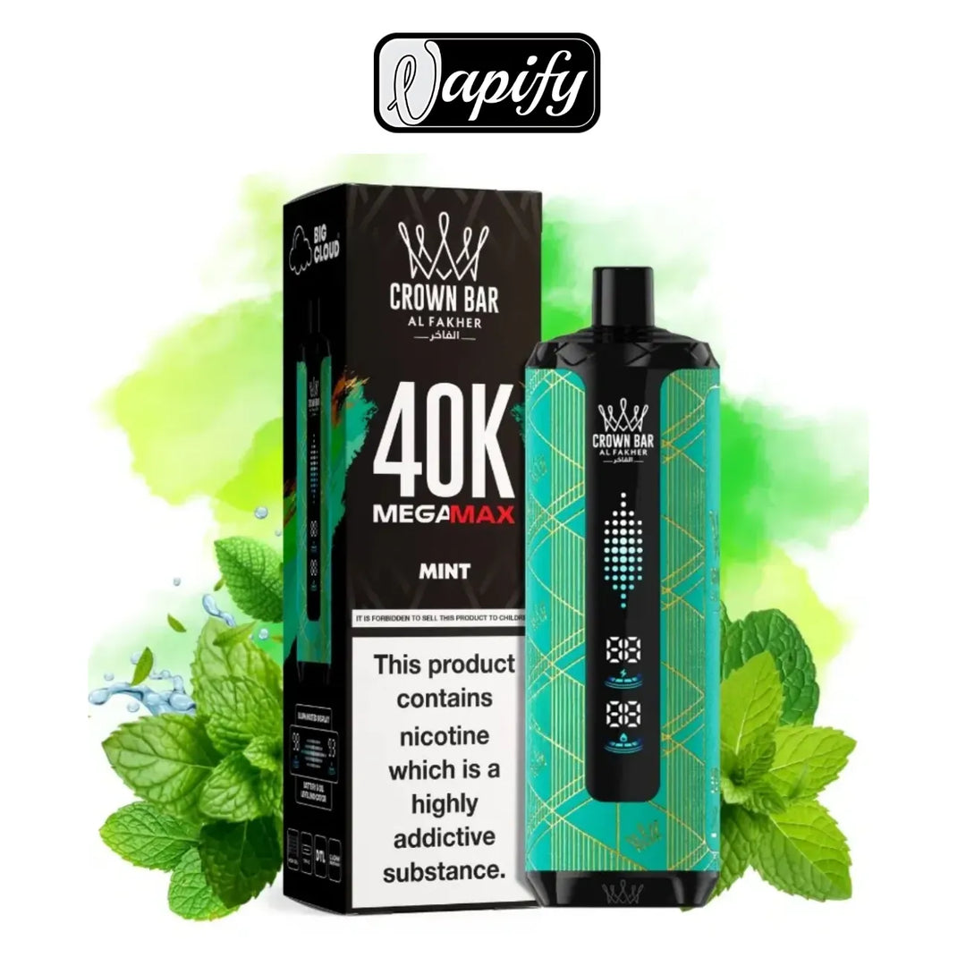 Mint - Crown Bar Al Fakher Mega Max 40000 Puffs in Dubai, UAE