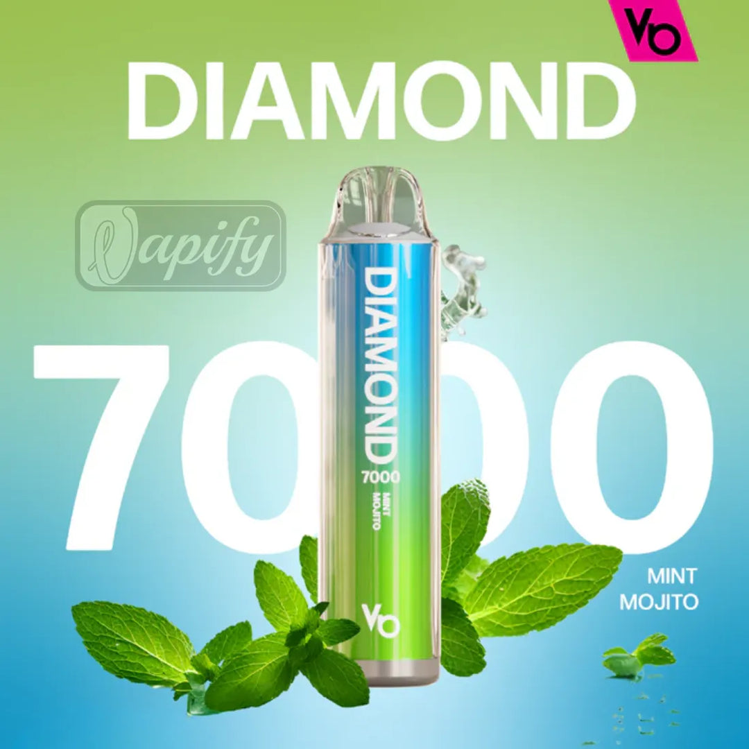 Mint Mojito - Vapes Bars Diamond 7000 Puffs Disposable Vape 2% Nicotine in Dubai, UAE