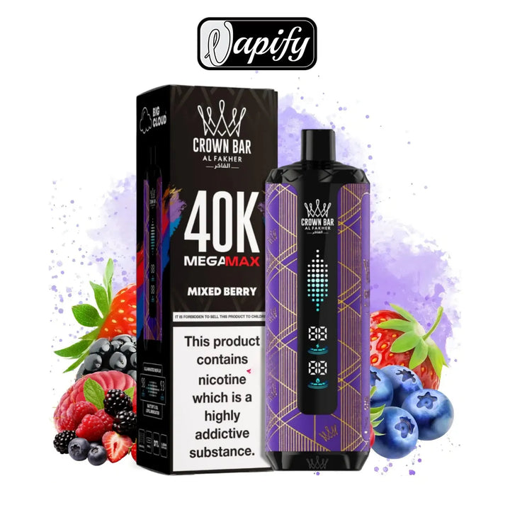 Mix Berry- Crown Bar Al Fakher Mega Max 40000 Puffs in Dubai, UAE