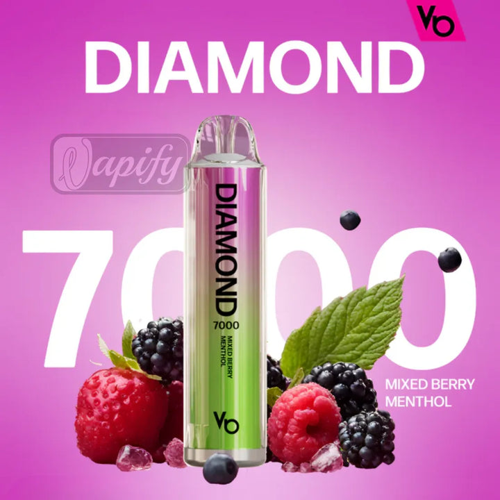 Mixed Berry Menthol - Vapes Bars Diamond 7000 Puffs Disposable Vape 2% Nicotine in Dubai, UAE