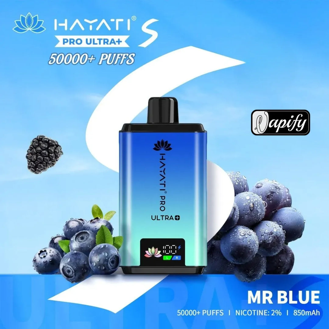 Mr Blue - Hayati Pro Ultra+ S 50000 Puffs Disposable Vape 2% Nicotine in Dubai, UAE
