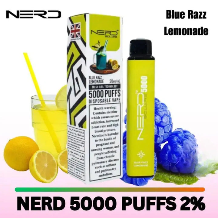 Blue Razz Lemonade - Nerd Square 5000 Puffs Disposable Vape 2% Nicotine in Dubai, UAE
