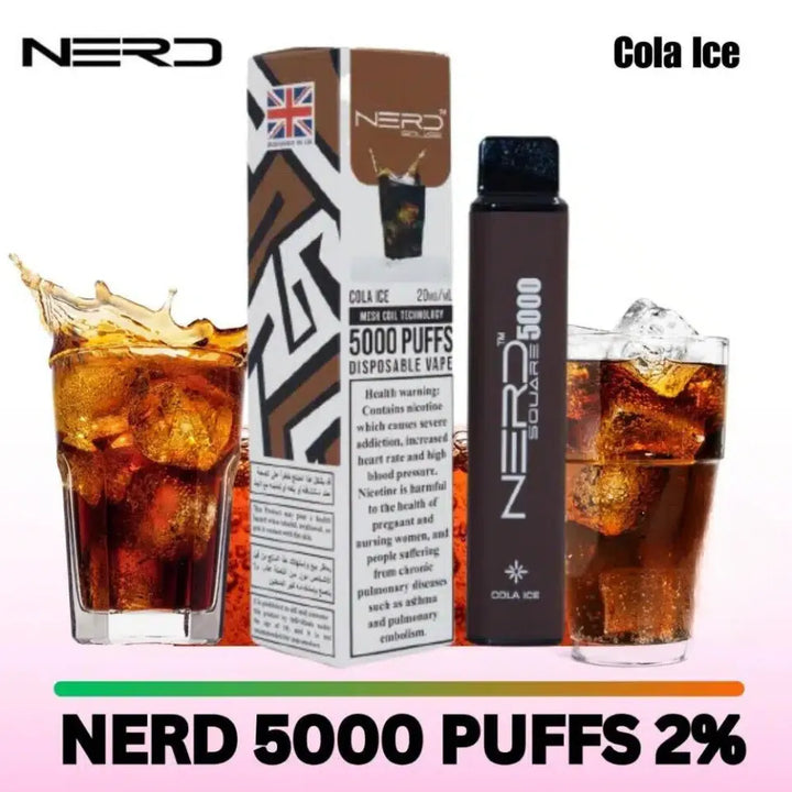 Cola Ice - Nerd Square 5000 Puffs Disposable Vape 2% Nicotine in Dubai, UAE