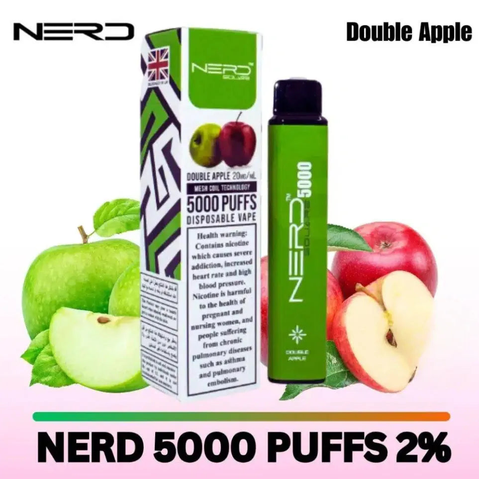 Double Apple - Nerd Square 5000 Puffs Disposable Vape 2% Nicotine in Dubai, UAE