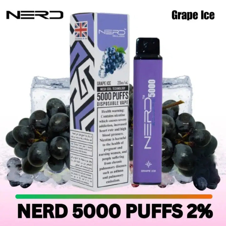 Grape Ice - Nerd Square 5000 Puffs Disposable Vape 2% Nicotine in Dubai, UAE