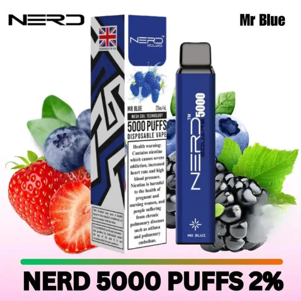 Mr Blue - Nerd Square 5000 Puffs Disposable Vape 2% Nicotine in Dubai, UAE