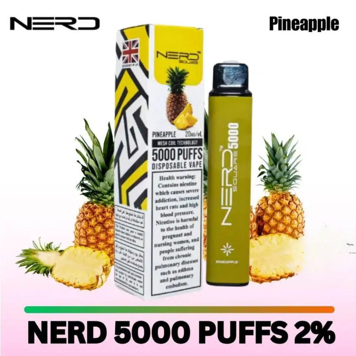 Pineapple Ice - Nerd Square 5000 Puffs Disposable Vape 2% Nicotine in Dubai, UAE