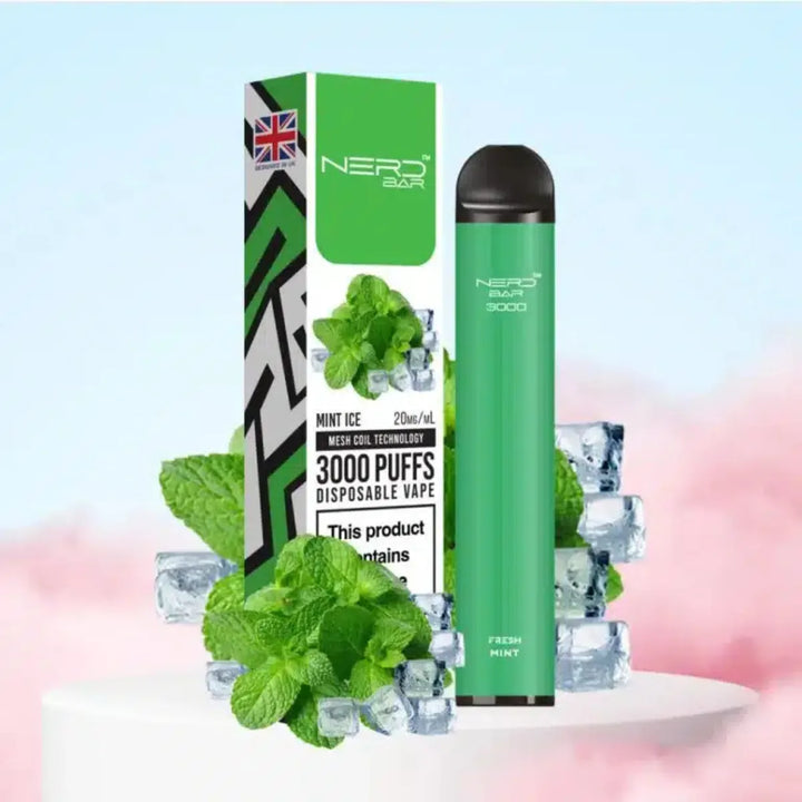 Fresh Mint - Nerd Bar 3000 Puffs Disposable Vape 20mg in Dubai, UAE
