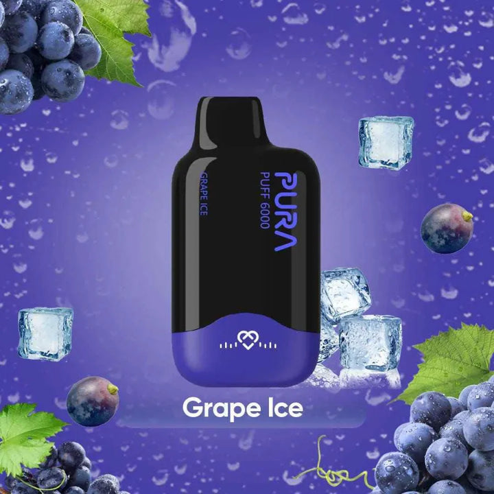 Grape Ice- PURA 6000 Puffs Disposable Vape 20mg in Dubai, UAE