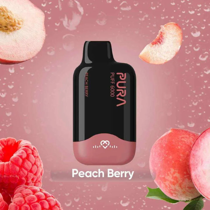 Peach Berry - PURA 6000 Puffs Disposable Vape 20mg in Dubai, UAE