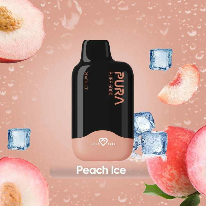 Peach Ice - PURA 6000 Puffs Disposable Vape 20mg in Dubai, UAE