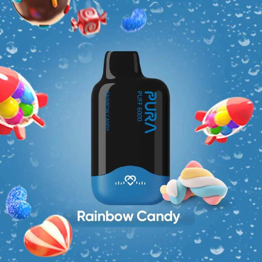 Rainbow Candy - PURA 6000 Puffs Disposable Vape 20mg in Dubai, UAE