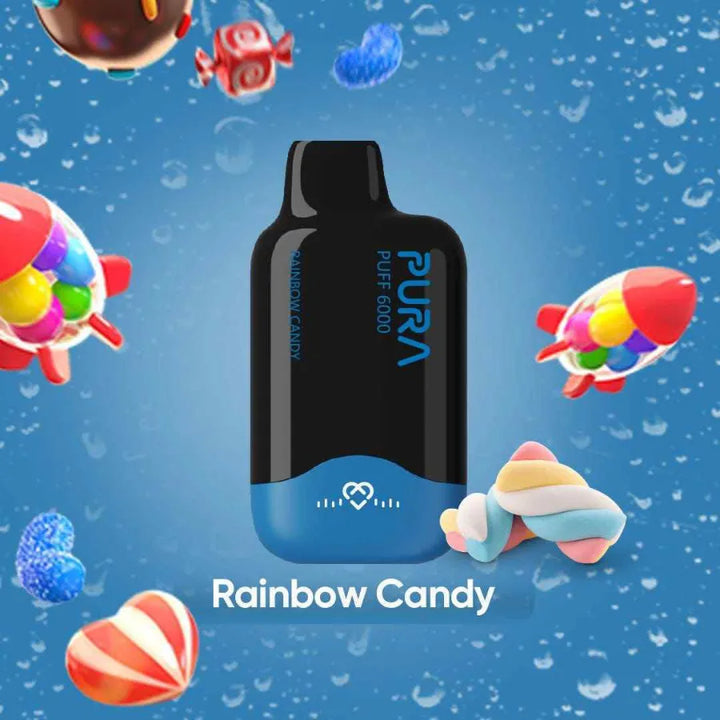 Rainbow Candy - PURA 6000 Puffs Disposable Vape 20mg in Dubai, UAE