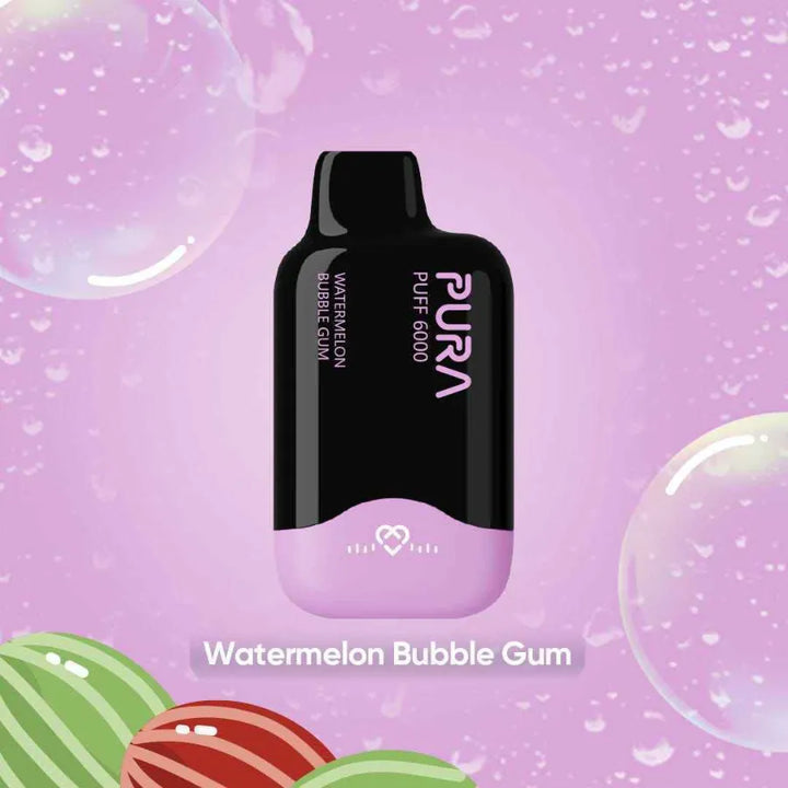Watermelon Bubble gum - PURA 6000 Puffs Disposable Vape 20mg in Dubai, UAE