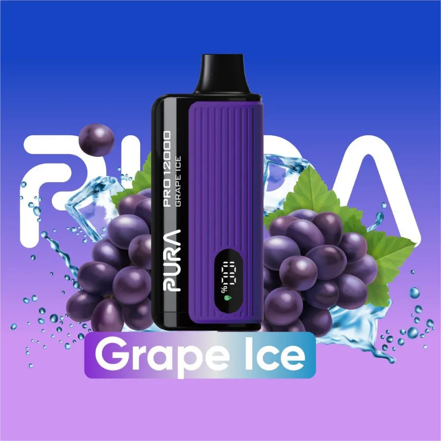 Grape Ice  - PURA Pro 12000 Puffs Disposable Vape 20mg and 50mg in UAE