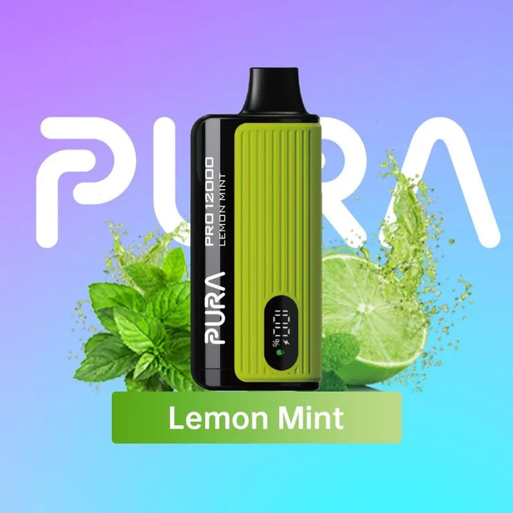 Lemon Mint  - PURA Pro 12000 Puffs Disposable Vape 20mg and 50mg in UAE
