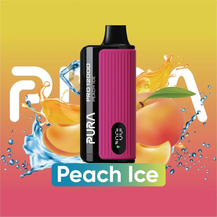 Peach Ice  - PURA Pro 12000 Puffs Disposable Vape 20mg and 50mg in UAE