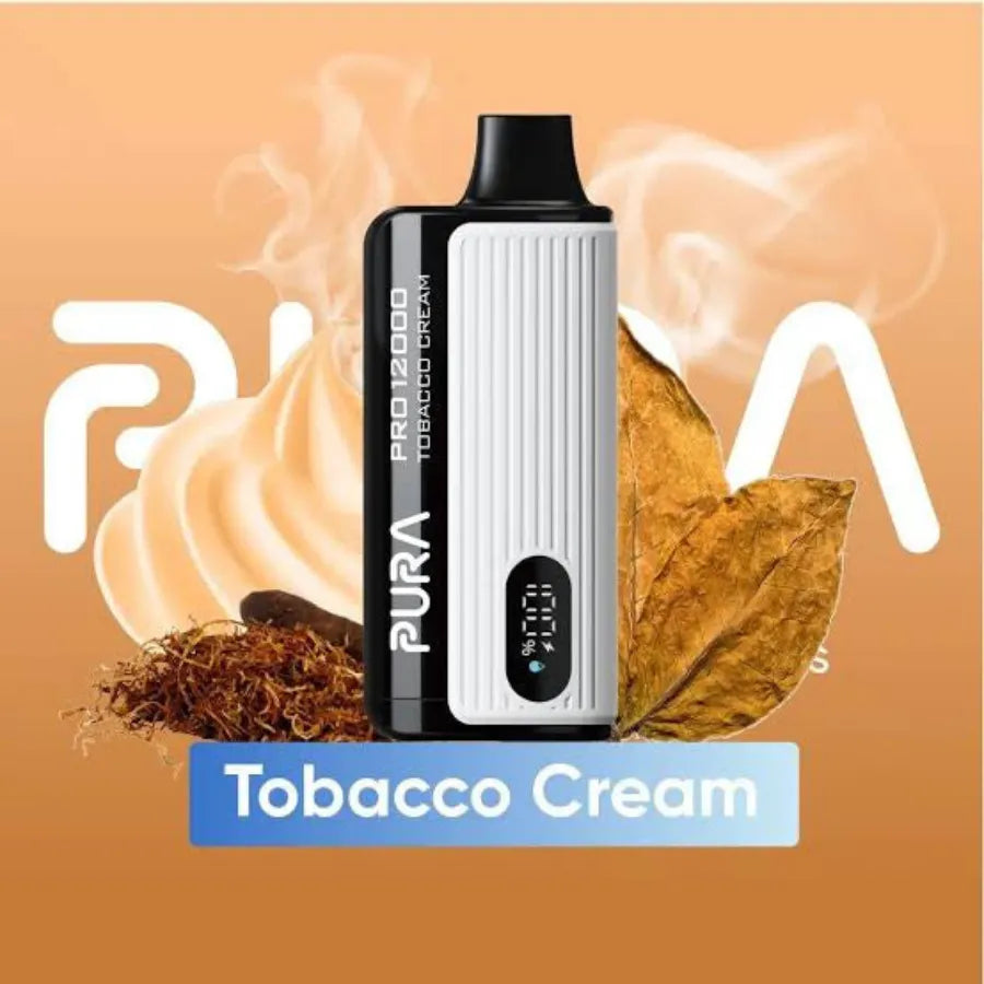 Tobacco  Cream  - PURA Pro 12000 Puffs Disposable Vape 20mg and 50mg in UAE