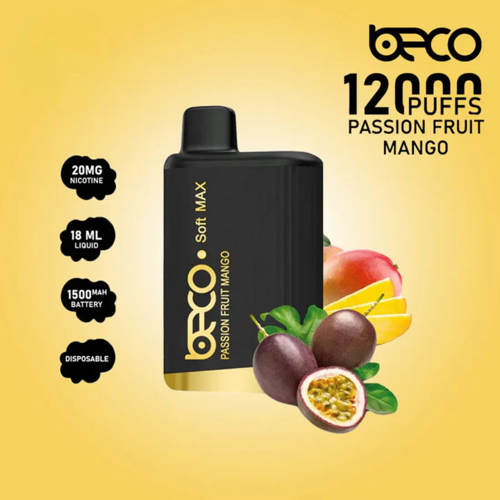 Passion fruit Mango  - Beco Soft Max 12000 Puffs Disposable Vape in Dubai, UAE