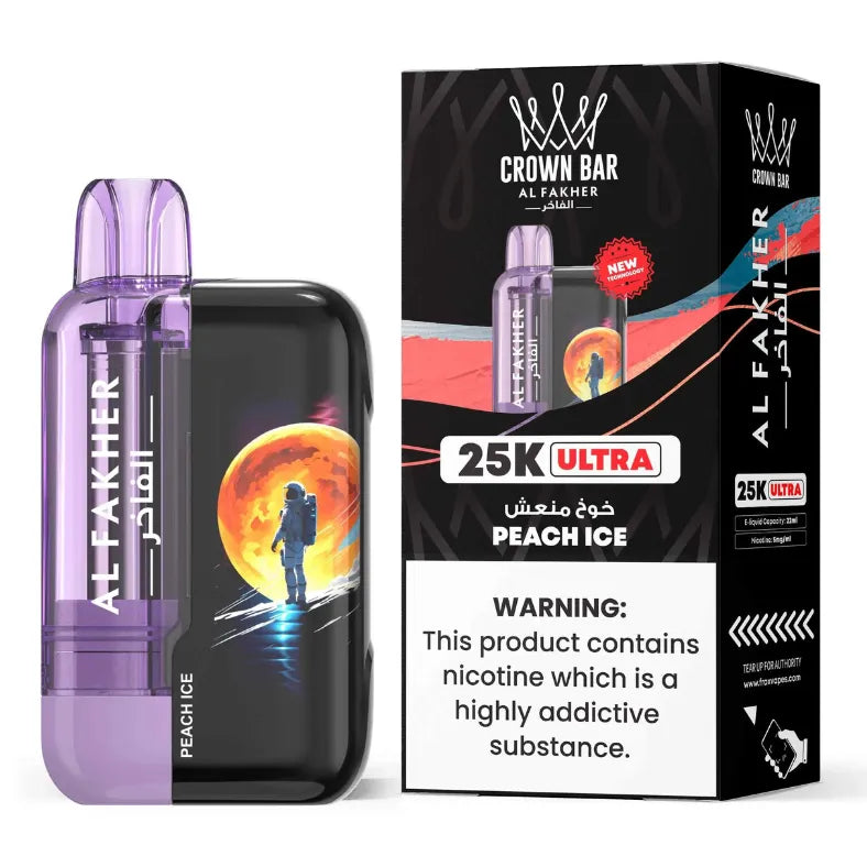 Peach IceLemon Mint  - Al Fakher 25K Ultra 25000 Puffs 5mg Disposable Vape in Dubai, UAE
