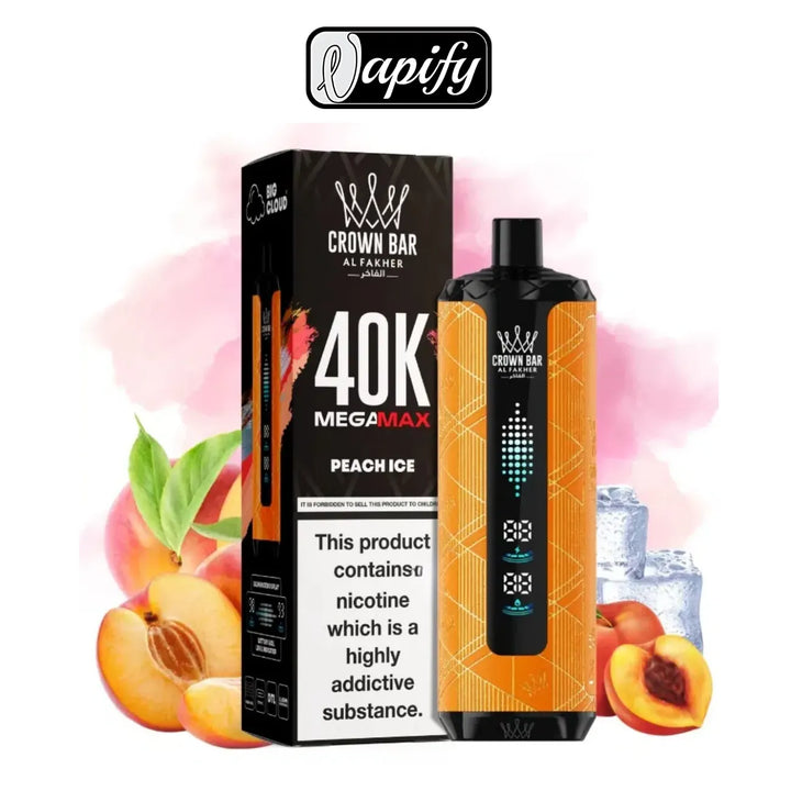 Peach Ice - Crown Bar Al Fakher Mega Max 40000 Puffs in Dubai, UAE