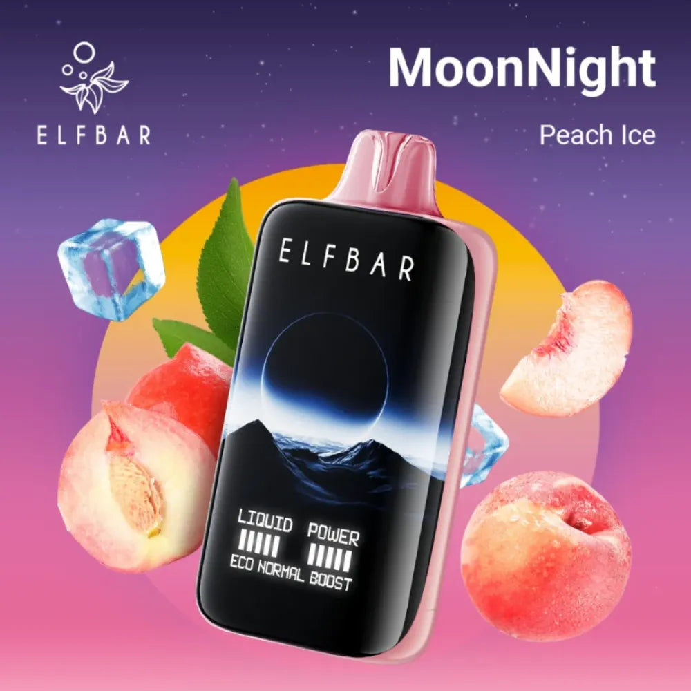 Peach Ice - ELFBAR Moon Night 40000 Puffs Disposable Vape 50mg in Dubai, UAE  