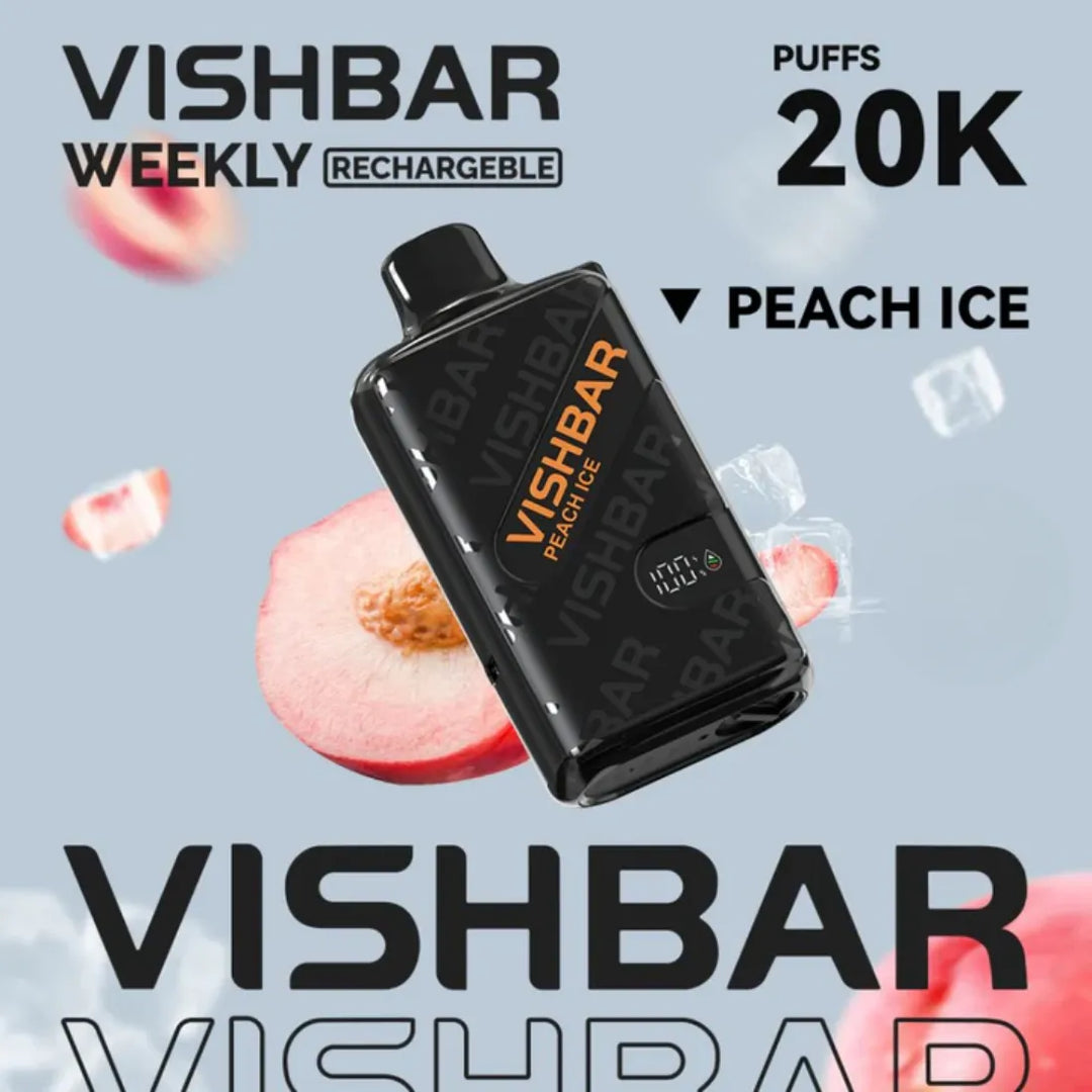 Peach Ice  - VISHBAR Weekly 20000 Puffs Disposable Rechargeable Vape in Dubai, UAE