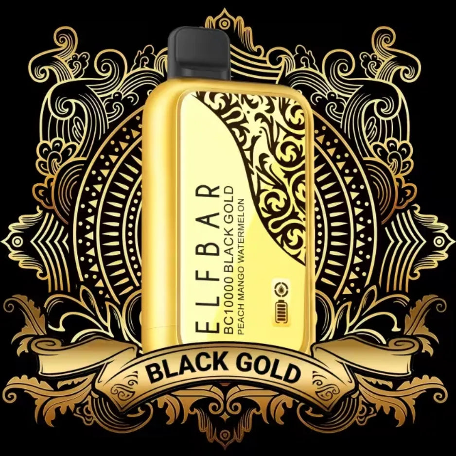 Peach Mango Watermelon ELF BAR Black Gold BC10000 Puffs Disposable Vape 50mg in Dubai, UAE