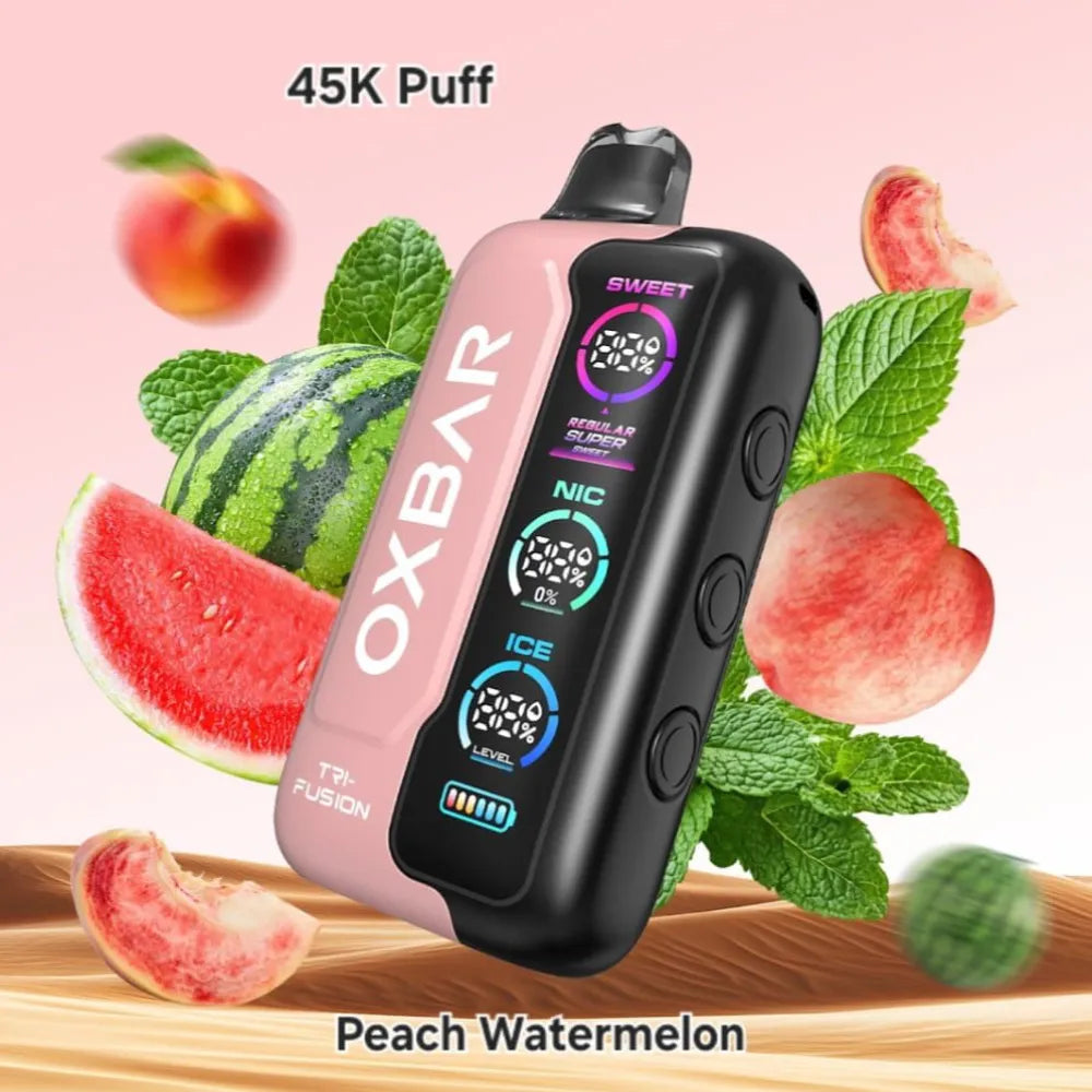Peach Watermelon - OXBAR TRI Fusion 45000 Puffs Disposable Vape in Dubai, UAE