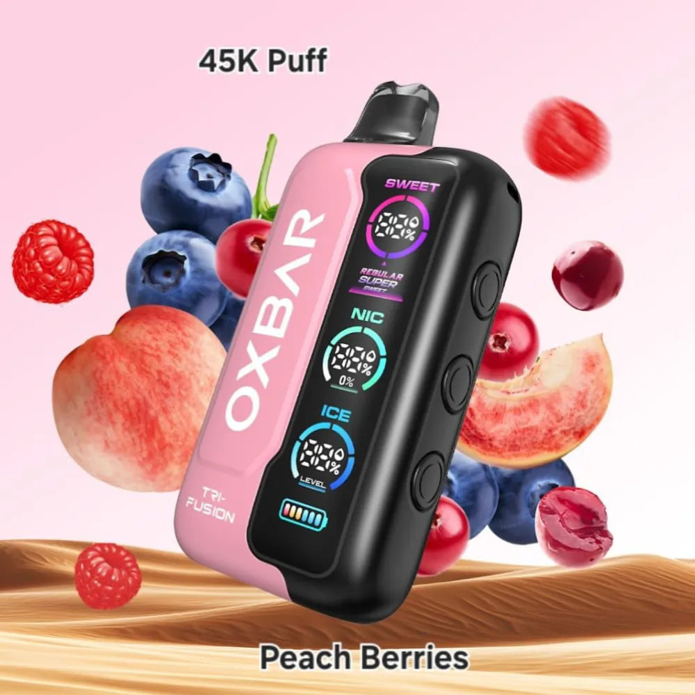 Peach Berries - OXBAR TRI Fusion 45000 Puffs Disposable Vape in Dubai, UAE