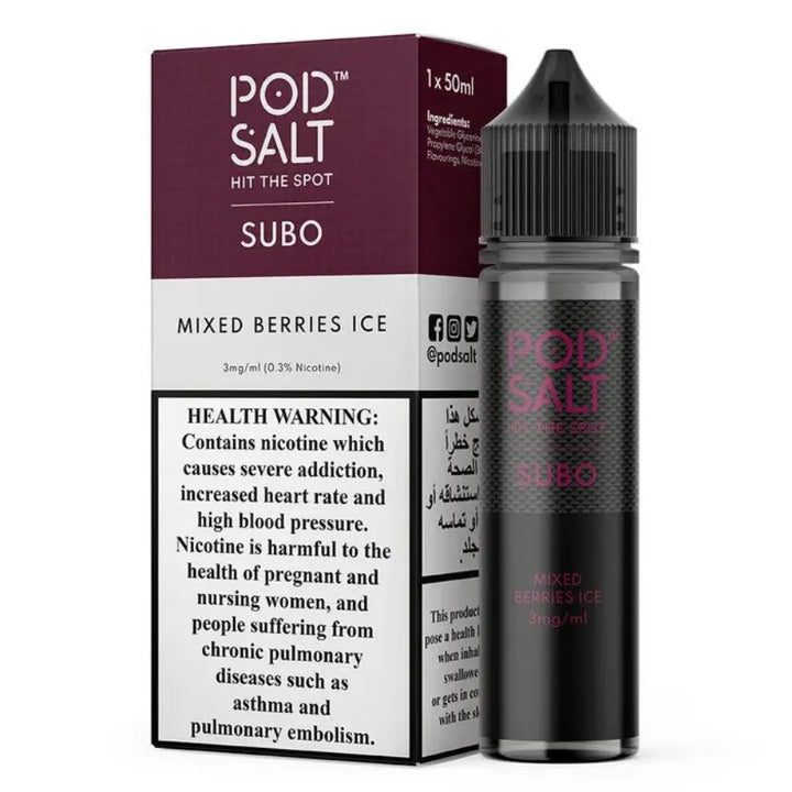 Mixed Berries Ice  - Pod Salt Subo 50ml E-liquid 3mg Nicotine in UAE