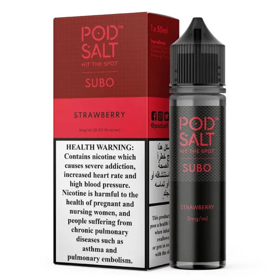 Strawberry  - Pod Salt Subo 50ml E-liquid 3mg Nicotine in UAE