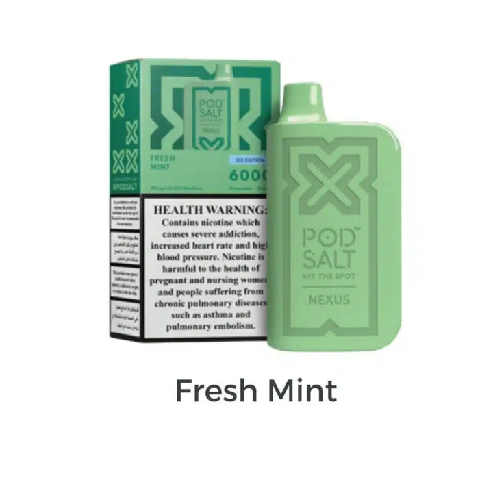 Fresh Mint - POD SALT Nexus 6000 Puffs Disposable Vape 20mg in Dubai, UAE 