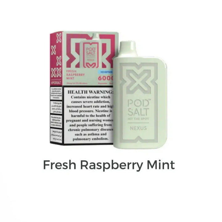 Fresh Raspberry Mint  - POD SALT Nexus 6000 Puffs Disposable Vape 20mg in Dubai, UAE 