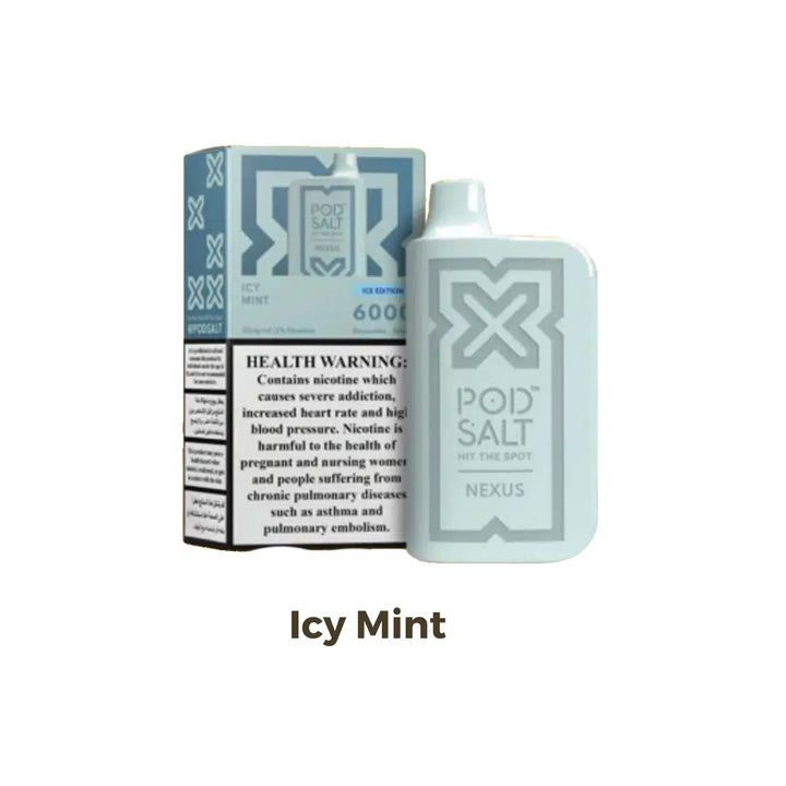 Icy Mint  - POD SALT Nexus 6000 Puffs Disposable Vape 20mg in Dubai, UAE 