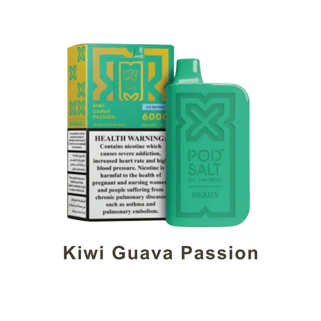 Kiwi Guava Passion - POD SALT Nexus 6000 Puffs Disposable Vape 20mg in Dubai, UAE 