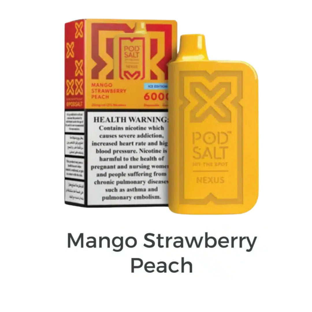 Mango Strawberry Peach - POD SALT Nexus 6000 Puffs Disposable Vape 20mg in Dubai, UAE 