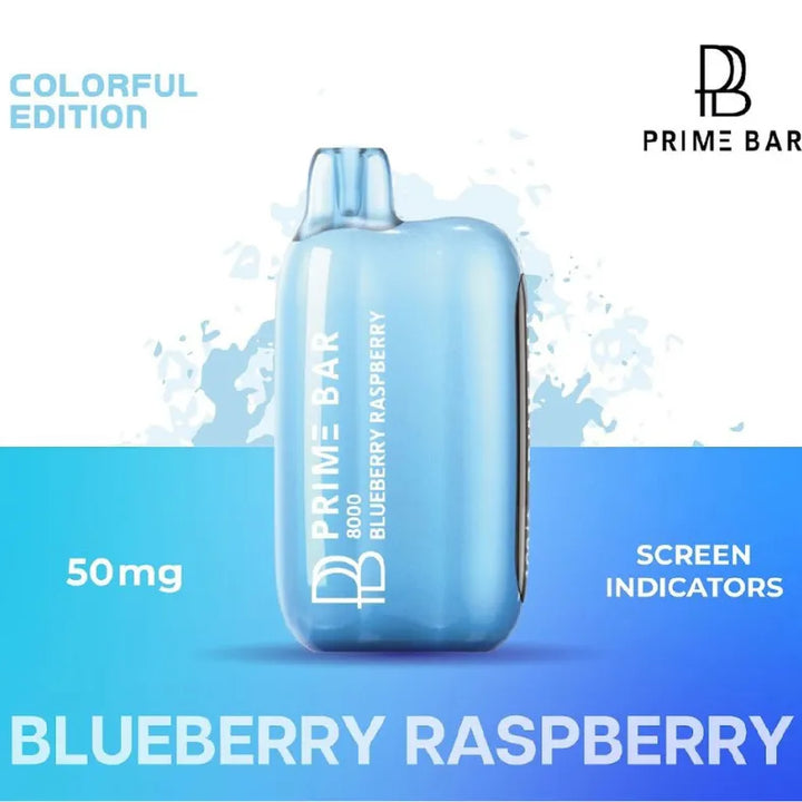 Blueberry Raspberry  - Prime Bar 8000 Puffs Disposable Vape 50mg in UAE
