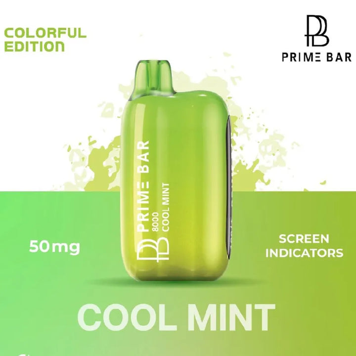 Cool Mint  - Prime Bar 8000 Puffs Disposable Vape 50mg in UAE
