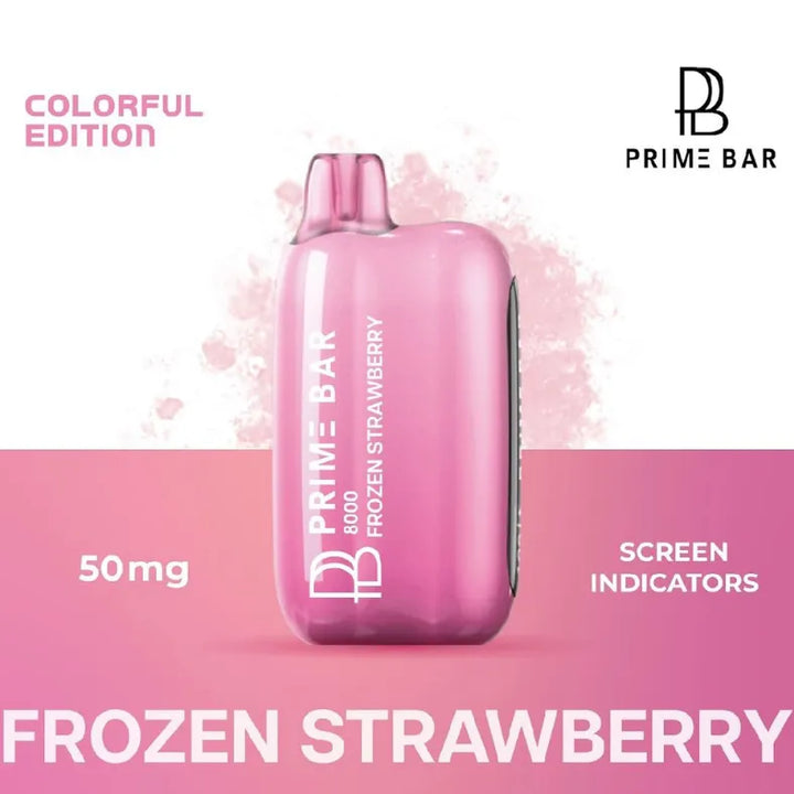 Frozen Strawberry  - Prime Bar 8000 Puffs Disposable Vape 50mg in UAE