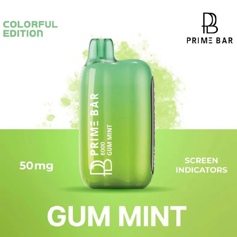 Gum Mint  - Prime Bar 8000 Puffs Disposable Vape 50mg in UAE