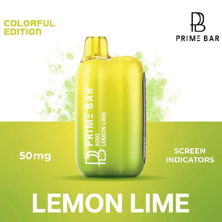 Lemon Lime - Prime Bar 8000 Puffs Disposable Vape 50mg in UAE