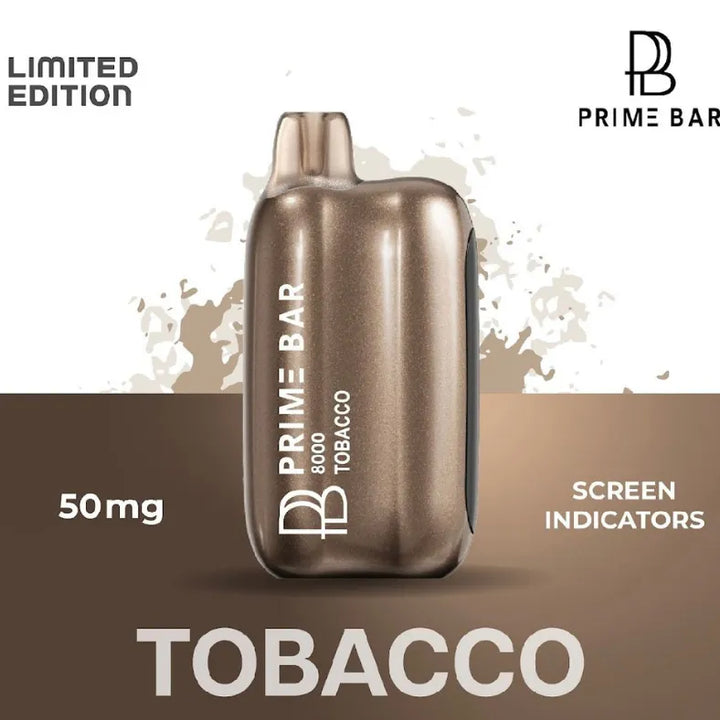 Tobacco  - Prime Bar 8000 Puffs Disposable Vape 50mg in UAE