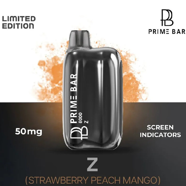 Strawberry Peach Mango  - Prime Bar 8000 Puffs Disposable Vape 50mg in UAE